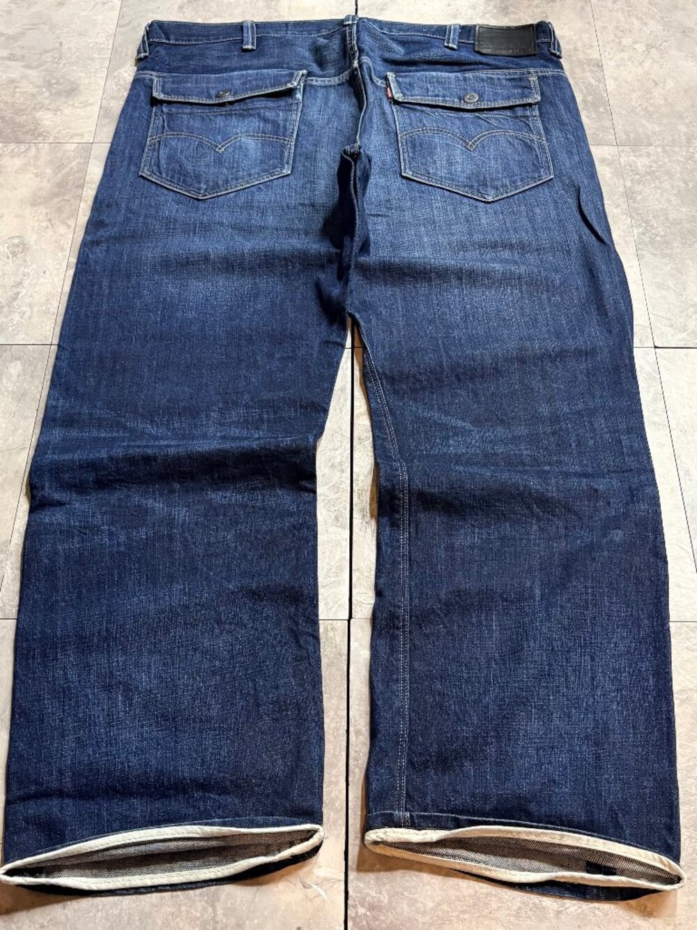 Levi's 569 Loose Straight Jeans Men's 38x32 Raw Denim Flap Pocket Y2K